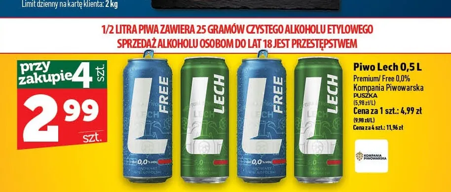 Piwo bezalkoholowe Lech promocja w TOPAZ