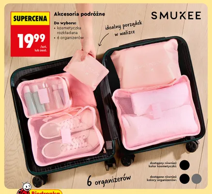 Organizery podróżne Smukee 6-pak promocja w Biedronka