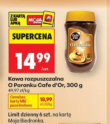 Kawa rozpuszczalna O Poranku Cafe d'Or promocja w Biedronka
