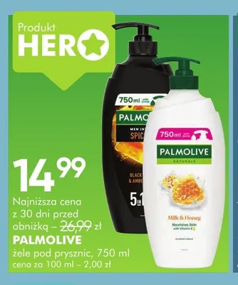 Żel pod prysznic Palmolive Men Black & Amber promocja w Super-Pharm