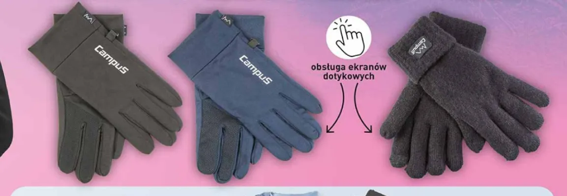 Rękawiczki zimowe damskie lub męskie promocja w Biedronka