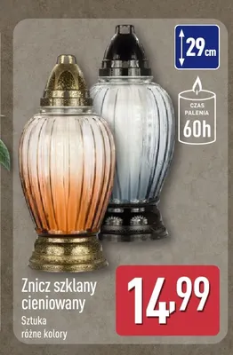 Znicz szklany cieniowany promocja w Aldi
