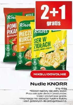 Nudle różne rodzaje promocja w Supeco