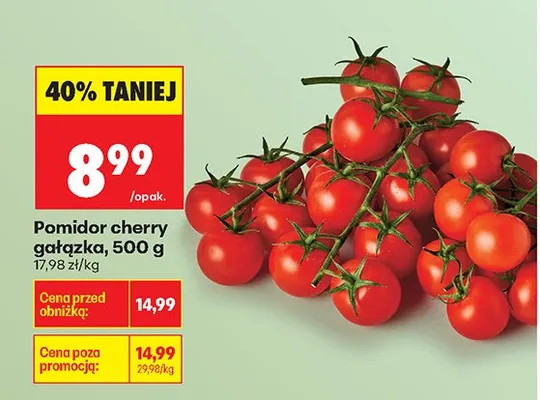 Pomidor cherry gałązka promocja w Biedronka