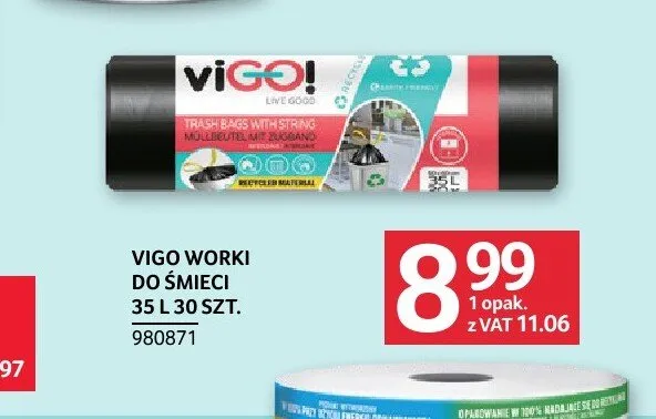 Worki do śmieci Vigo 35l promocja w Selgros