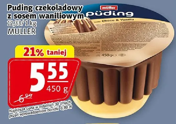 Puding czekoladowy z sosem waniliowym Cremino promocja w Prim Market