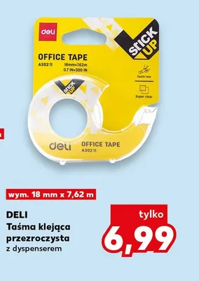 Taśma klejąca przezroczysta z dyspenserem Deli promocja w Kaufland