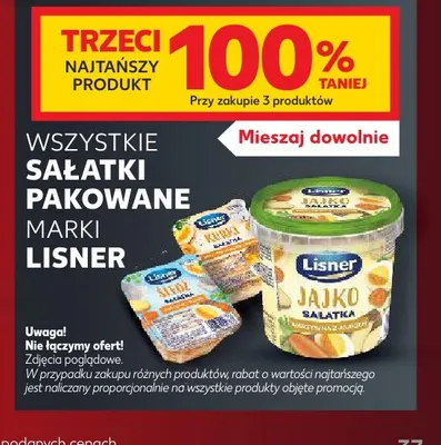 Sałatki pakowane marki Lisner promocja w Kaufland
