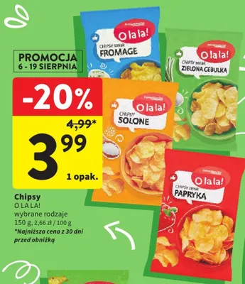 Chipsy Fromage O la la! promocja w Intermarche