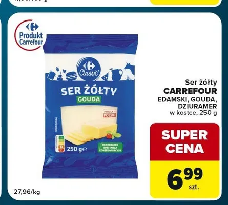 Ser żółty Gouda Carrefour promocja w Globi