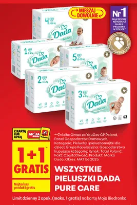 Pieluszki Dada Pure Care różne rozmiary promocja w Biedronka