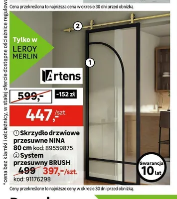 Skrzydło drzwiowe przesuwne NINA 80 cm promocja w Leroy Merlin