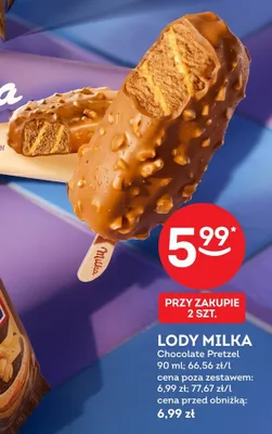 Lody Milka Chocolate Pretzel promocja w Żabka