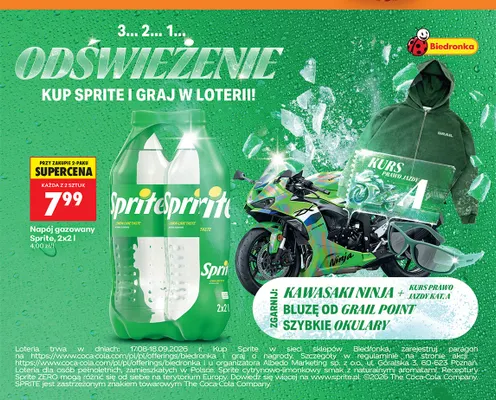 Napój gazowany Sprite 2-pak promocja w Biedronka