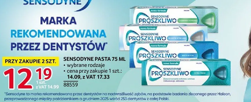 Pasta do zębów SENSODYNE 75 ML promocja w Selgros