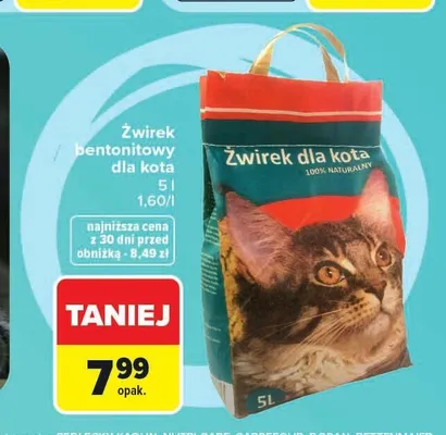 Żwirek bentonitowy dla kota promocja w Carrefour