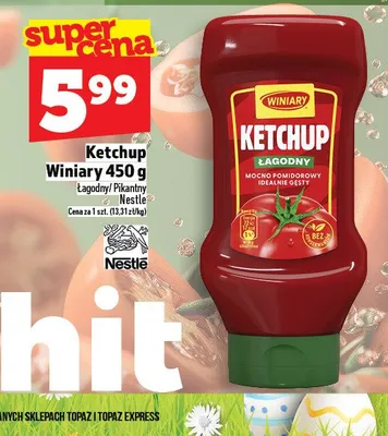 Ketchup łagodny/pikantny promocja w TOPAZ