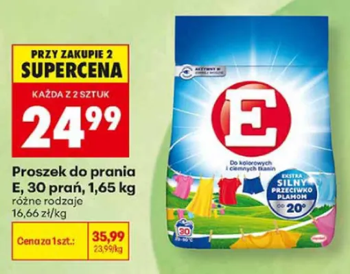 Proszek do prania E 30 prań promocja w Biedronka