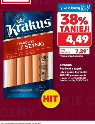 Parówki z szynki promocja w Kaufland