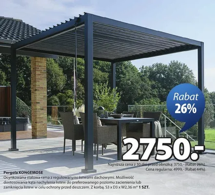 Pergola KONGEMOSE promocja w Jysk