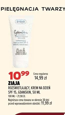 Rozświetlający krem na dzień SPF 15 Ziaja GdanSkin promocja w Drogerie Natura