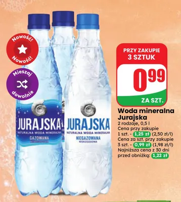 Woda mineralna gazowana Jurajska promocja w Dino