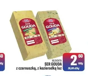 Ser żółty Gouda z kozieradką luz Mlekovita promocja w Tomi Markt