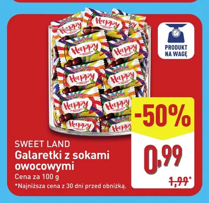 Galaretki z sokami owocowymi Sweet Land promocja w Aldi
