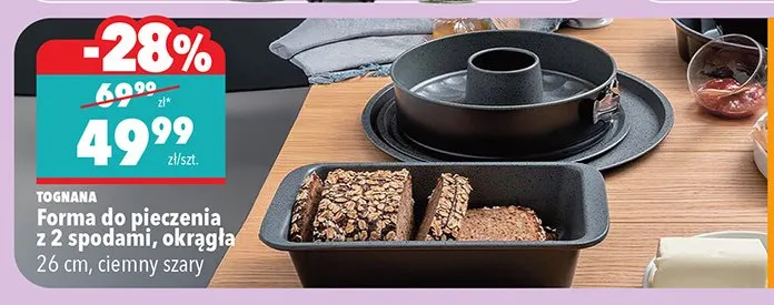 Forma do pieczenia z 2 spodami, okrągła 26 cm promocja w Biedronka