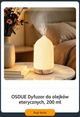 Dyfuzor do olejków eterycznych OSDUE 200 ml promocja w Amazon
