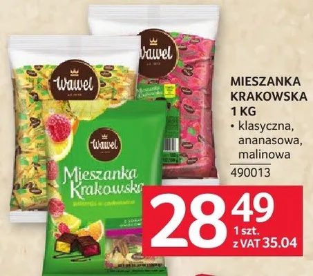 Mieszanka krakowska Wawel 1kg klasyczna, ananasowa, malinowa 490013 promocja w Selgros