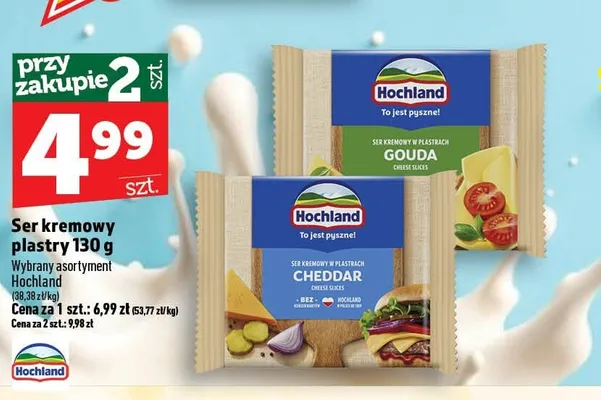 Ser kremowy w plastrach Hochland Gouda promocja w TOPAZ