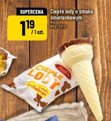 Ciepłe lody o smaku śmietankowym promocja w POLOmarket