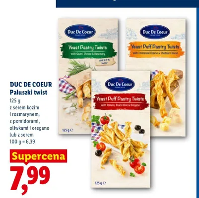 Paluszki twist z serem Duc De Coeur promocja w Lidl