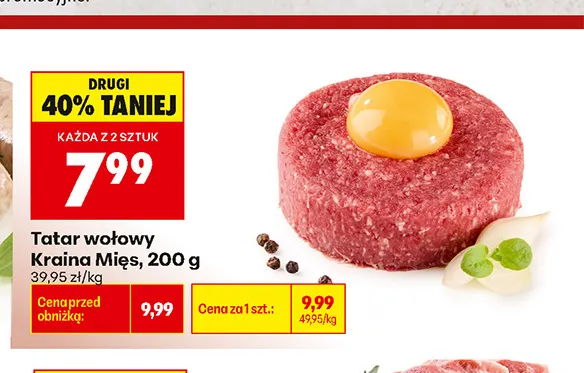 Tatar wołowy Kraina Mięs promocja w Biedronka