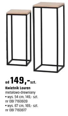 Kwietnik Louren metalowo-drewniany 85cm promocja w OBI