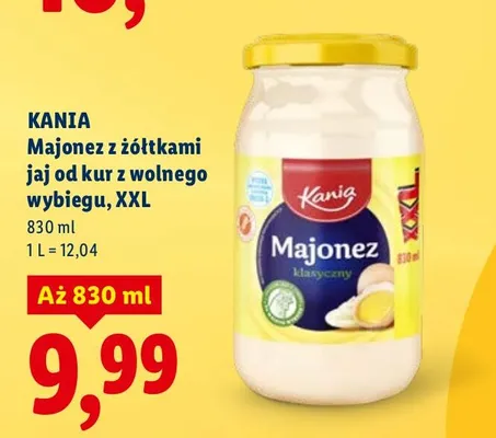 Majonez z żółtkami jaj od kur z wolnego wybiegu promocja w Lidl
