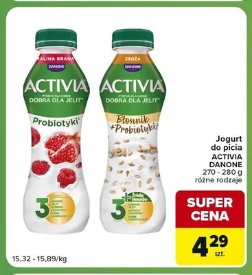 Jogurt do picia Activia Zboża promocja w Carrefour Express