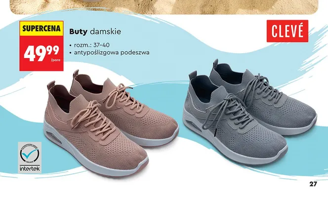 Buty damskie Clevé antypoślizgowa podeszwa promocja w Biedronka