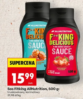 Sos Fitking AllNutrition truskawkowy 500g promocja w Biedronka