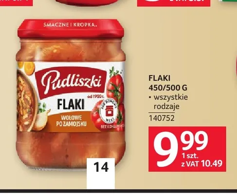 Flaki wołowe po zamojsku Pudliszki promocja w Selgros