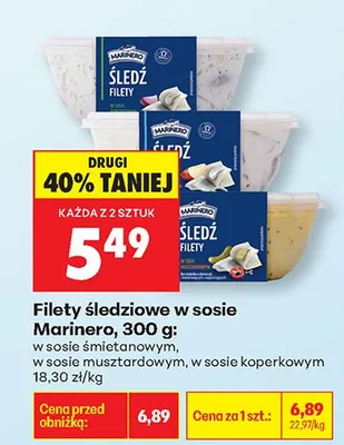 Filety śledziowe w sosie Marinero, 300g promocja w Biedronka