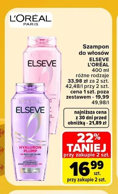 Szampon do włosów Elseve L'Oréal promocja w Carrefour Market