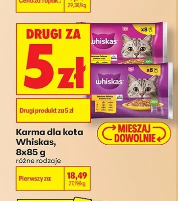 Karma dla kota Whiskas 8-pak promocja w Biedronka