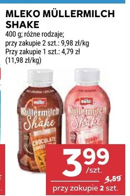 Mleko Müllermilch Shake promocja w Stokrotka