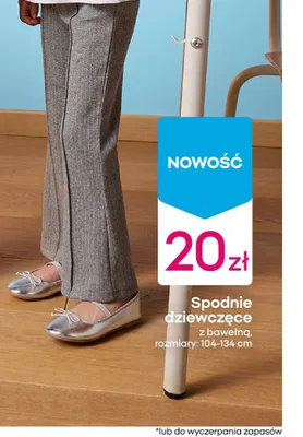 Spodnie dziewczęce z bawełną promocja w Pepco