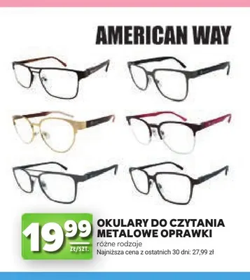 Okulary do czytania metalowe oprawki American Way promocja w Stokrotka