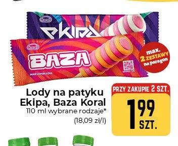 Lody na patyku Ekipa Koral promocja w Społem Częstochowa