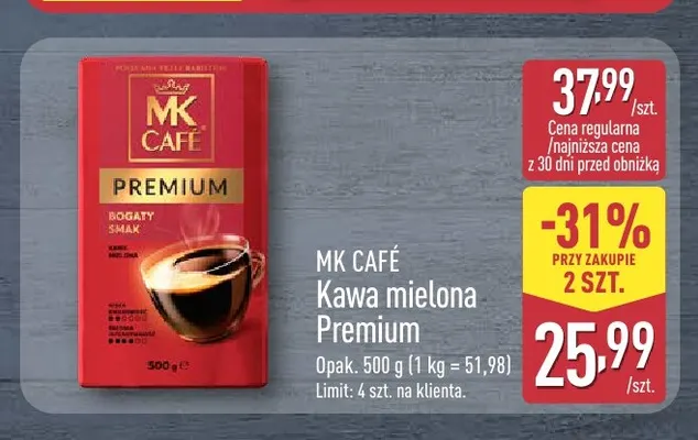 Kawa mielona Premium MK Café promocja w Aldi