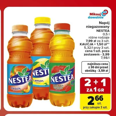 Napój niegazowany Nestea Green Tea Strawberry Aloe Vera promocja w Carrefour Market